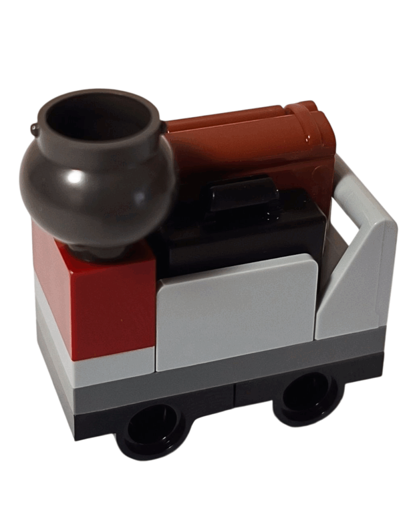 レゴの荷物が積まれたトロリー