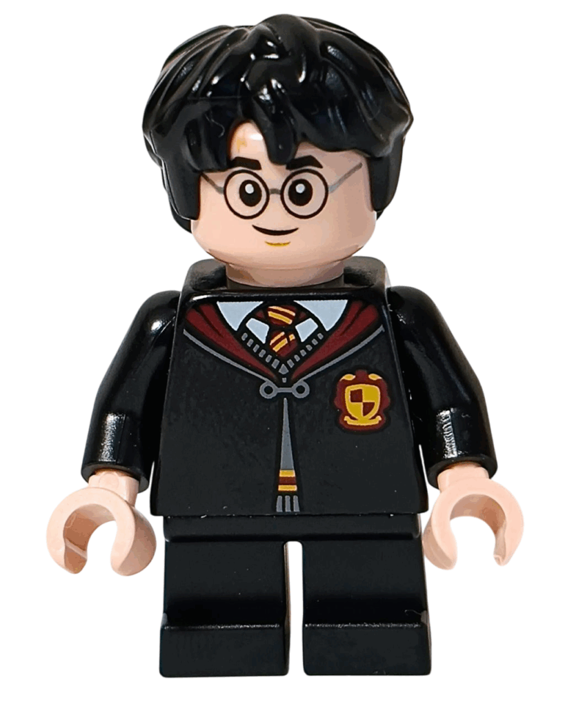 微笑んだ表情のハリー・ポッターのミニフィグ