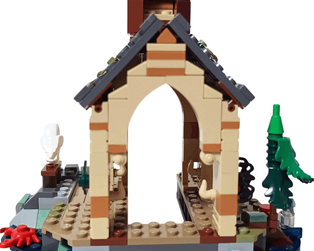 LEGO ボートハウスの壁（背面、出入口付き）