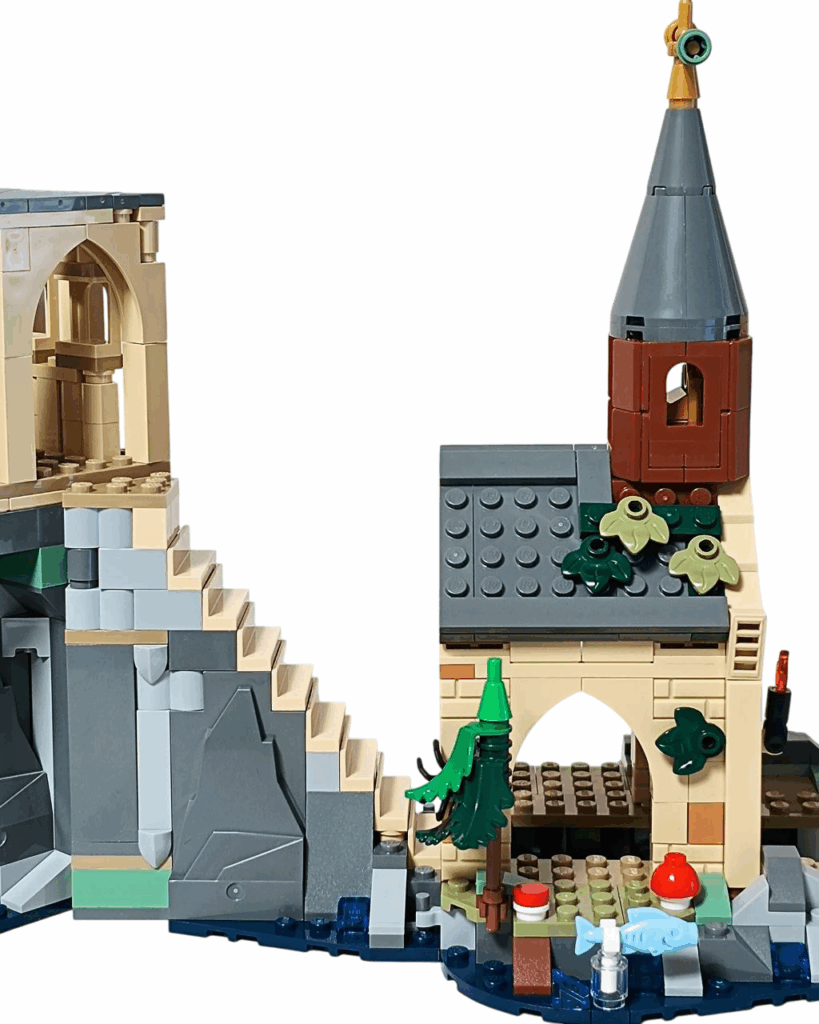 LEGO大広間の階段とボートハウスの接続状態（側面アングル）