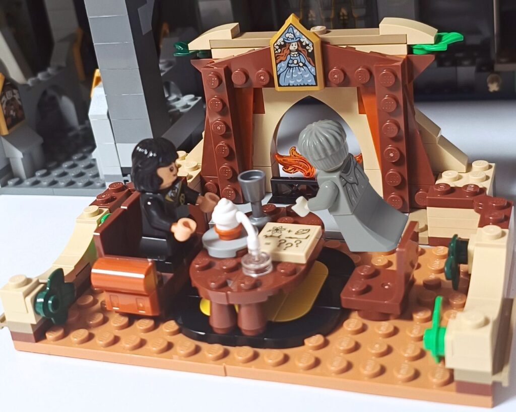 LEGOハッフルパフ談話室でおしゃべりするリーンとファット・フライヤー