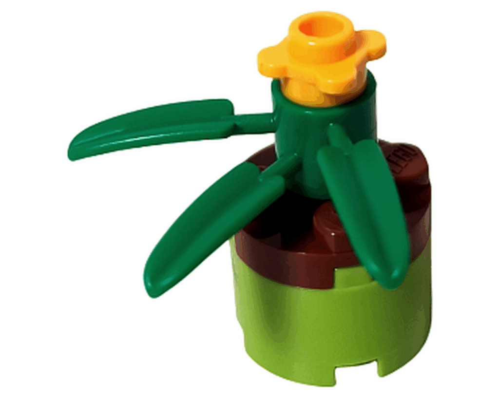 LEGO Friends 3931 ハッピープールサイド 植木鉢のミニブロック。黄いろの花とグリーンの葉がついたデザイン