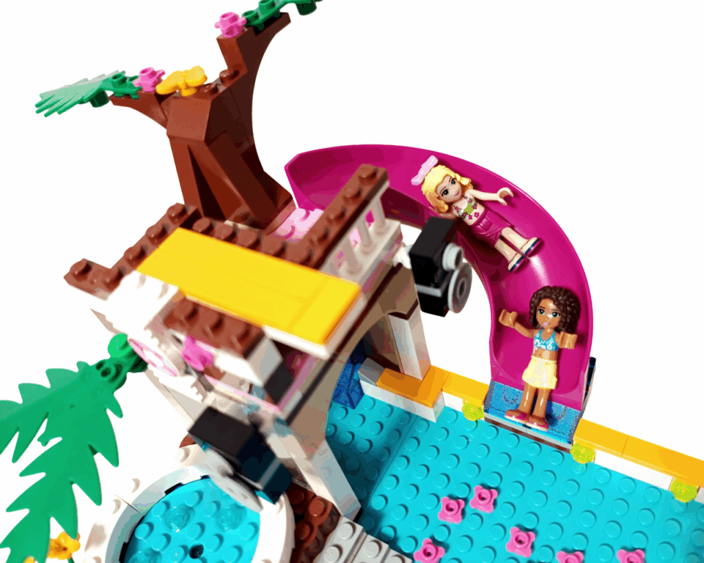 LEGO Friends 41008 スプラッシュプール ウォータースライダーで滑る2体のミニドール