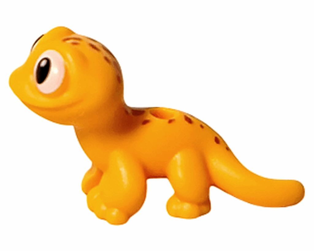 LEGO Friends 41739 リアンの部屋 ヤモリのポップコーン左側。前を見つめる姿勢で、やや上を向いている。