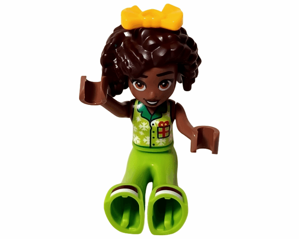 LEGO Friends 42668 アリヤ ミニドールが黄色のリボンをつけて微笑んでいる。