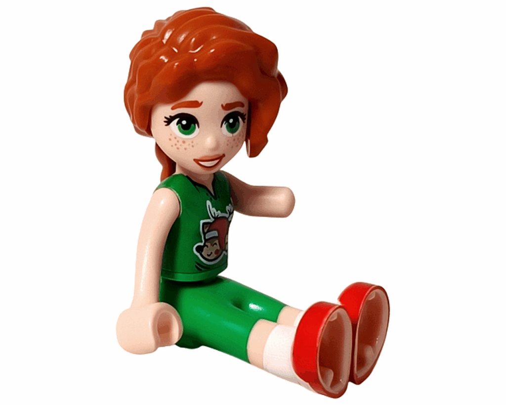 LEGO Friends 42668 オータム ミニドールが座って微笑んでいる。