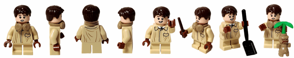 LEGO Harry Potter 76445 ネビル・ロングボトム ミニフィグ 全8ポーズ一覧（正面・側面・背面・座り・杖・イヤーマフ・マンドレイクなどの小物付き）