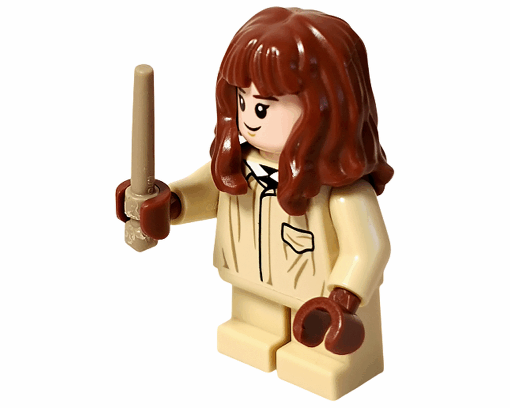LEGO Harry Potter 76445 ハーマイオニー ミニフィグが杖を持っている。