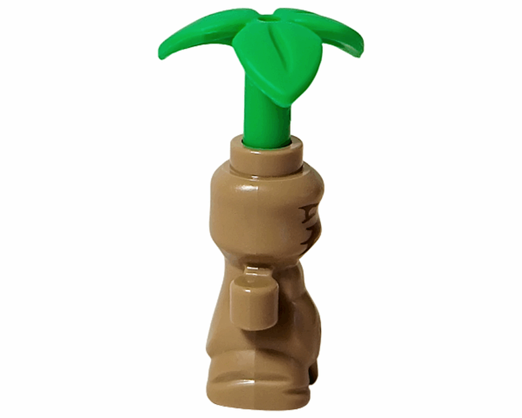 LEGO Harry Potter 76445 マンドレイク フィギュア右側面。緑の葉と丸みのあるボディが見える。