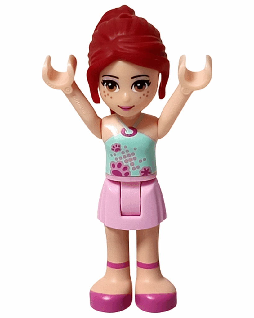 レゴ フレンズ 3939 ルームデコセット ミアのミニドールばんざいポーズ。両手を上げて楽しそう