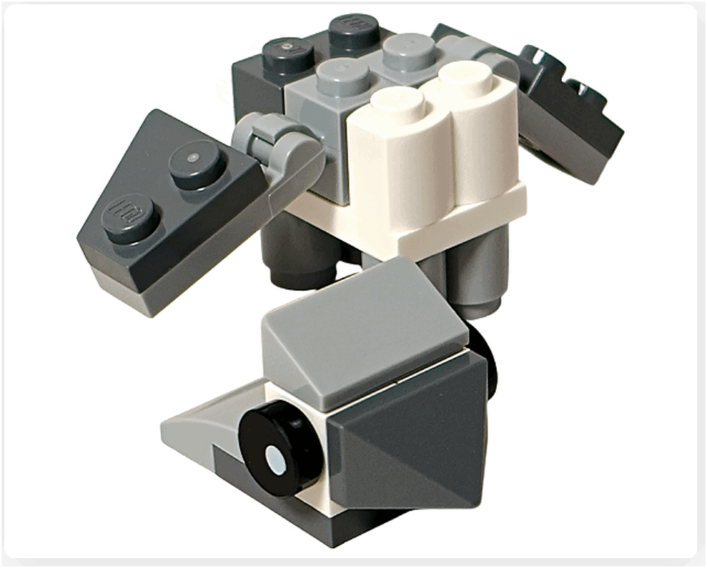 LEGO Harry Potter 76456「ハリー・ポッター アドベントカレンダー2025」8日目のバックビーク組立途中。 灰色と白のブロックで胴体と頭部が組まれ、くちばしと前足の形ができあがっている状態。 翼の取り付け前で、全体のフォルムが見え始めている。