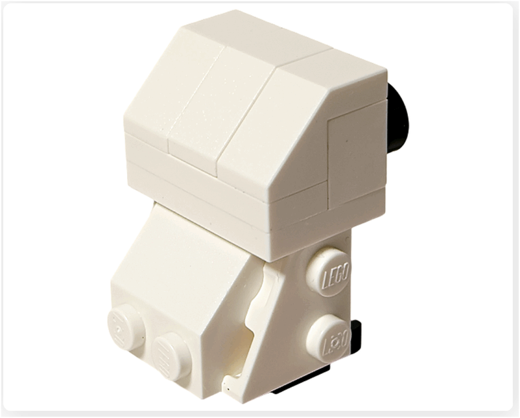 LEGO Harry Potter 76456「ハリー・ポッター アドベントカレンダー2025」ヘドウィグ背面。 すべて白いブロックで構成された後ろ姿。頭と胴体の段差が羽の形を表現している。