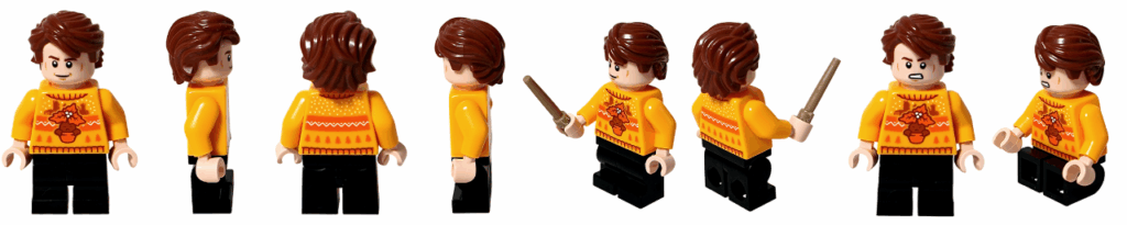 LEGO Harry Potter 76456「アドベントカレンダー2025（Harry Potter Advent Calendar 2025）」登場キャラクター、セドリック・ディゴリーのミニフィギュア。 黄色のセーター姿で杖を持つ冬のホグワーツ生徒。
