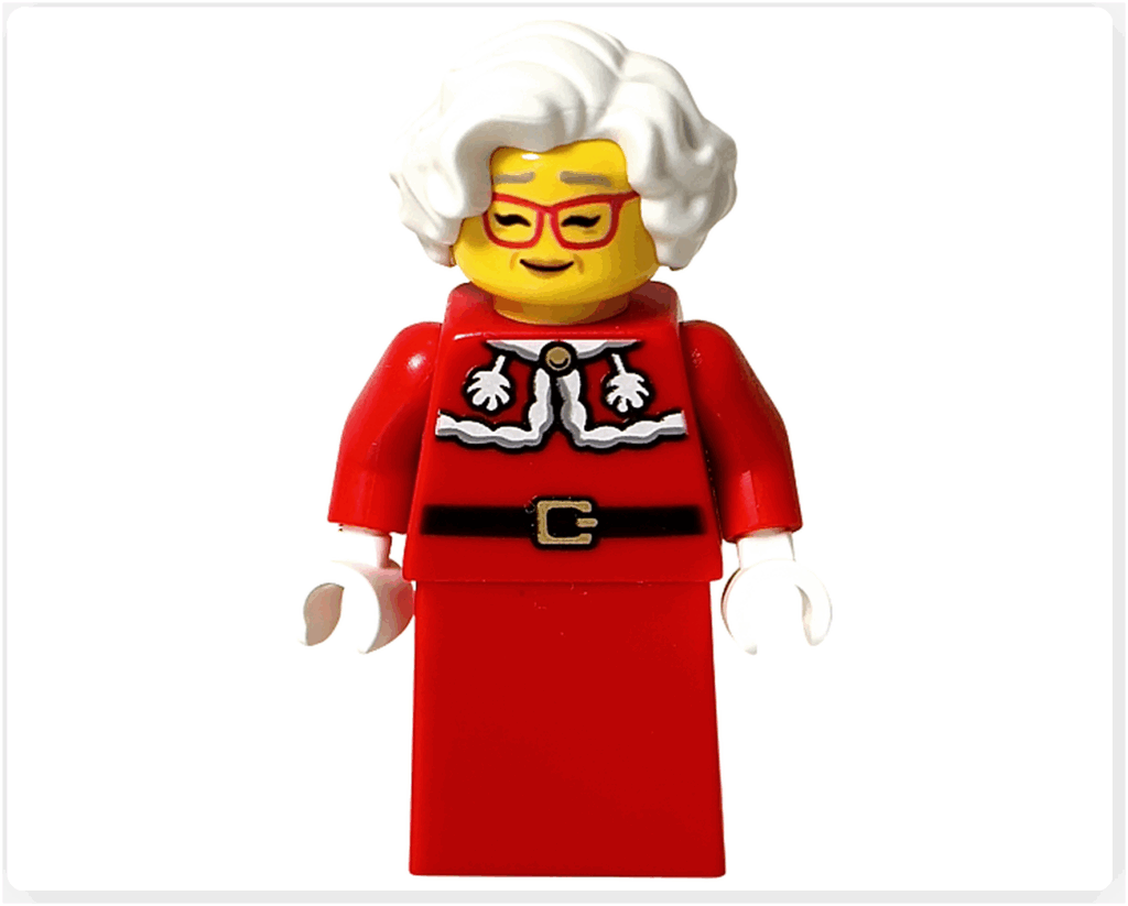 LEGO CITY 60475 Advent Calendar 2025(21日目)ミセス・サンタの別表情。目を閉じた優しい笑顔の頭部が見える。