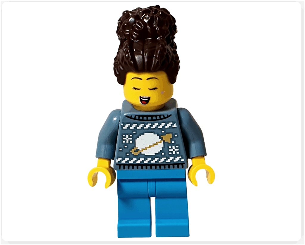 LEGO City 60475 Advent Calendar 2025 ミニフィグ（エイリアンぬいぐるみの女性・別表情正面）