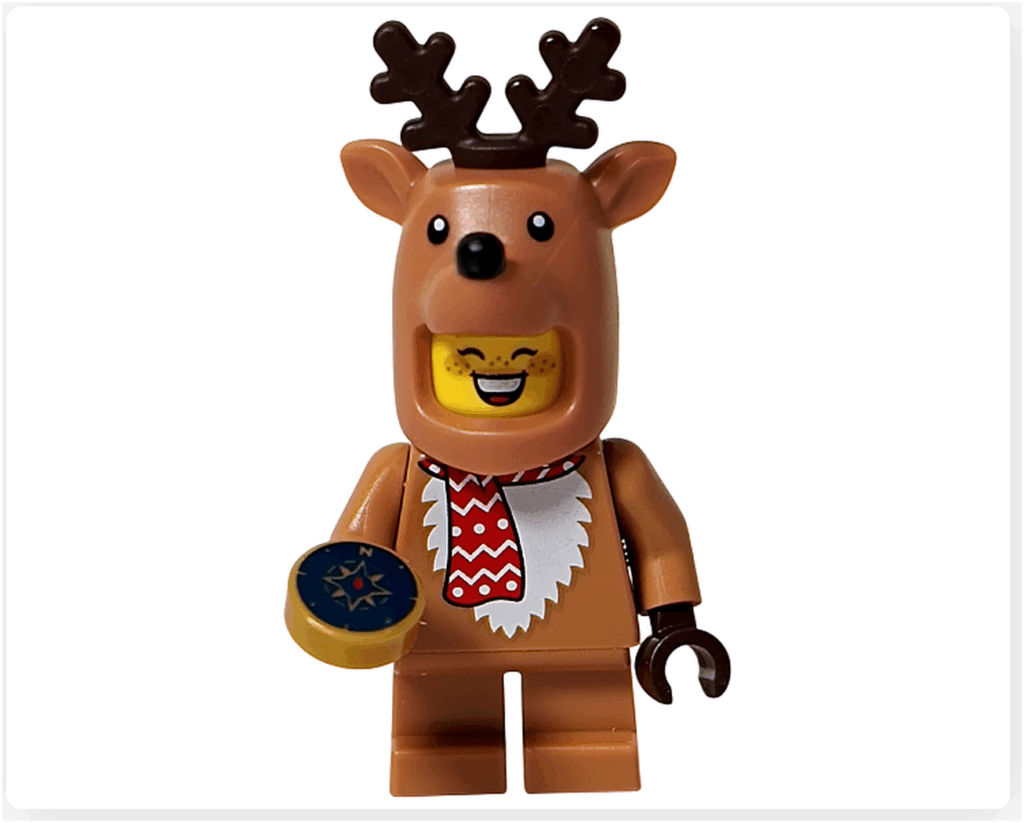LEGO CITY 60475 Advent Calendar 2025 トナカイコスチュームの女の子 コンパス（おやつ）を持った正面ポーズ