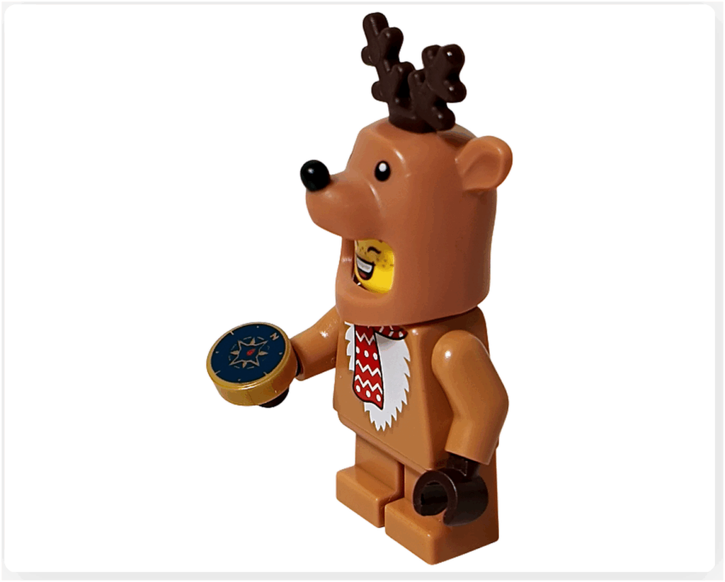 LEGO CITY 60475 Advent Calendar 2025 トナカイコスチュームの女の子 コンパス（おやつ）を持った斜めポーズ