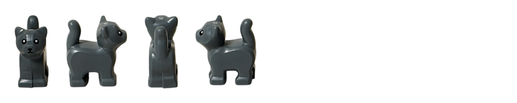 LEGO CITY 60475 Advent Calendar 2025 グレーの子猫フィギュア 4方向（正面・側面・背面）のサムネイル画像