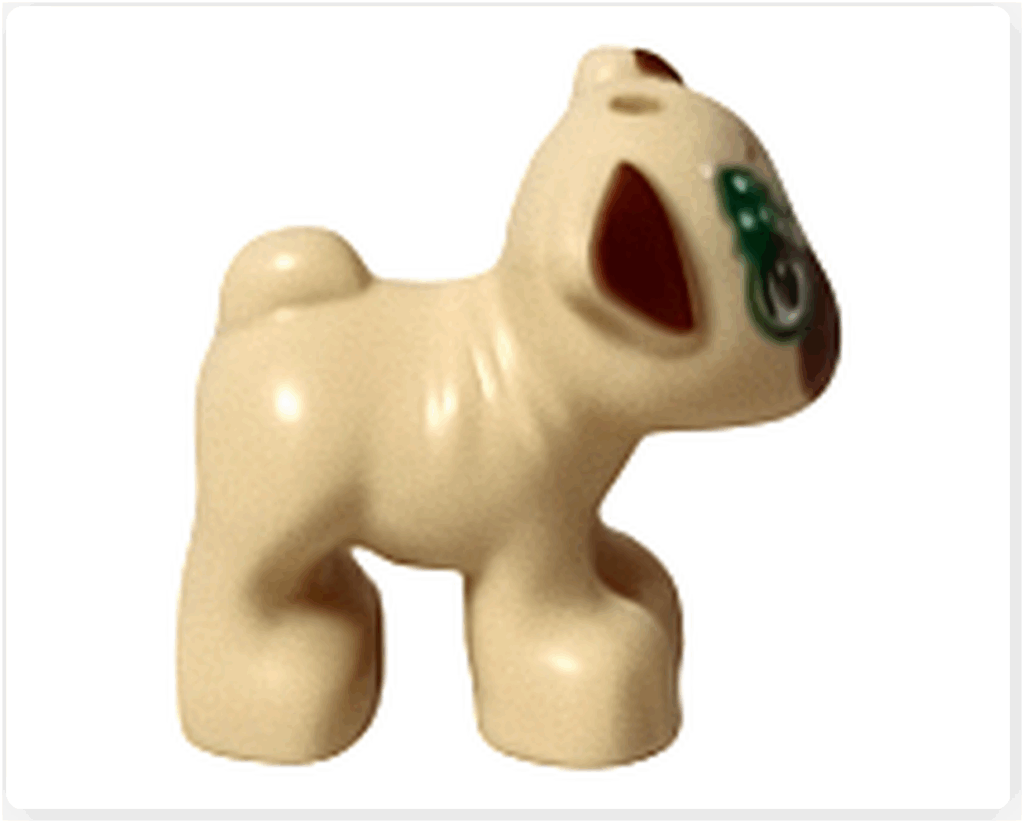 LEGO Friends 41758 ダンゴの右側面。ベージュのボディと小さなしっぽが見える。