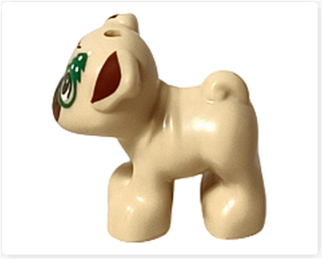 LEGO Friends 41758 ダンゴの左側面。緑のメガネデザインがよく見える。