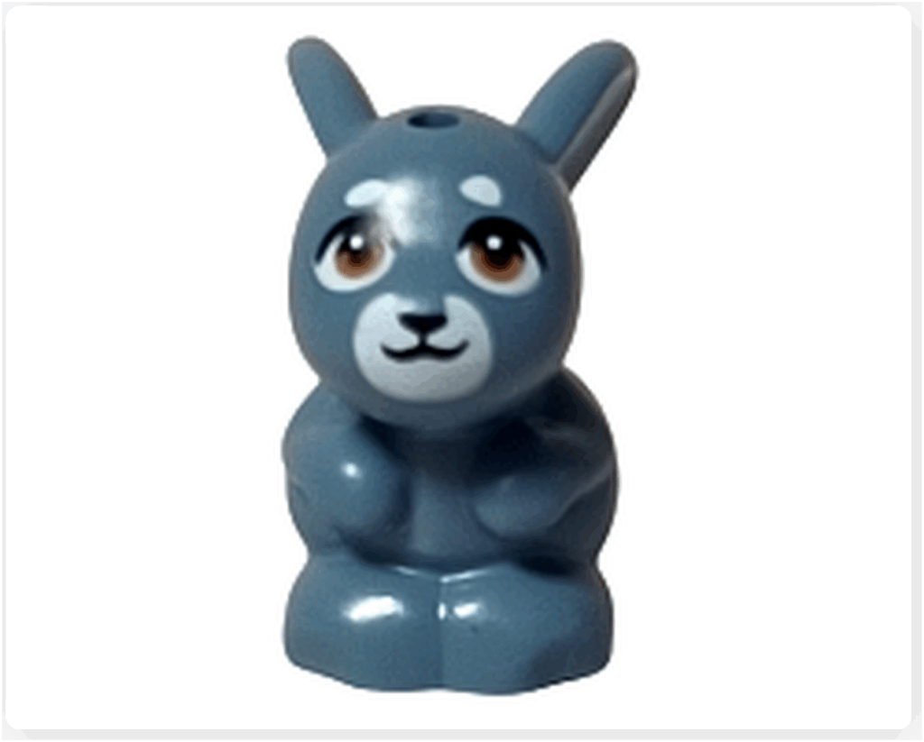 LEGO Friends 41758 メロディーの正面。ブルーグレーの体とやさしい表情のウサギフィギュア。