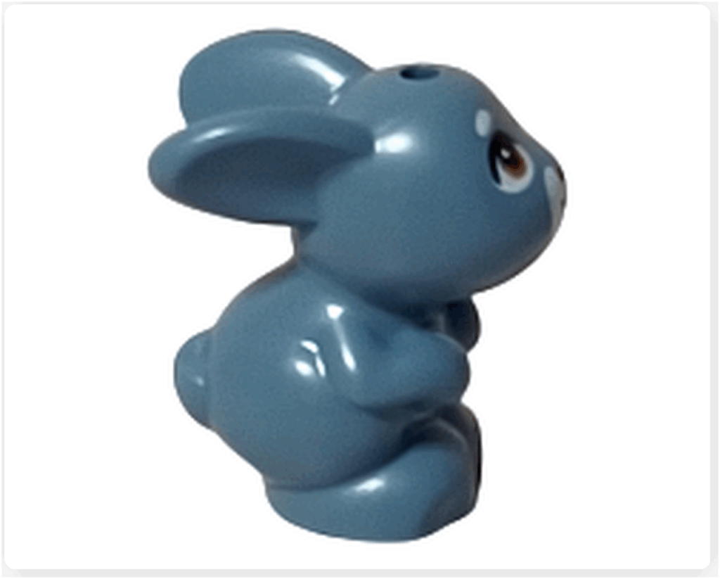 LEGO Friends 41758 メロディーの右側面。長い耳と丸みのあるボディが見える。