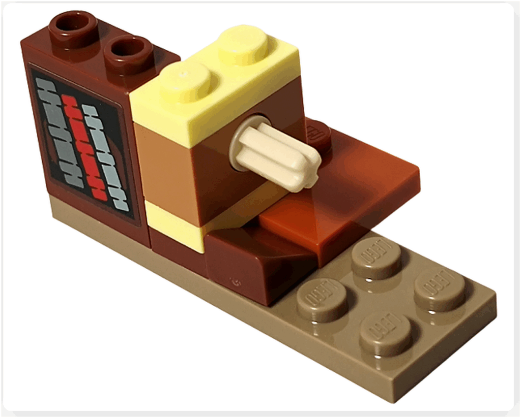 レゴ ハリー・ポッター 76442 浮遊ギミックの基部パーツ。レバー機構が内蔵され、羽根を動かすための仕掛けが組立てている状態