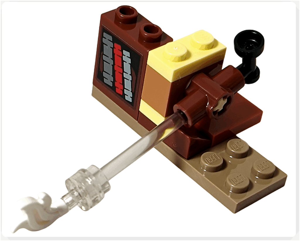 レゴ ハリー・ポッター 76442 ウィンガーディアム・レヴィオーサの浮遊ギミック。透明バーに羽根を取り付け、レバー操作で羽根が上下する仕組み