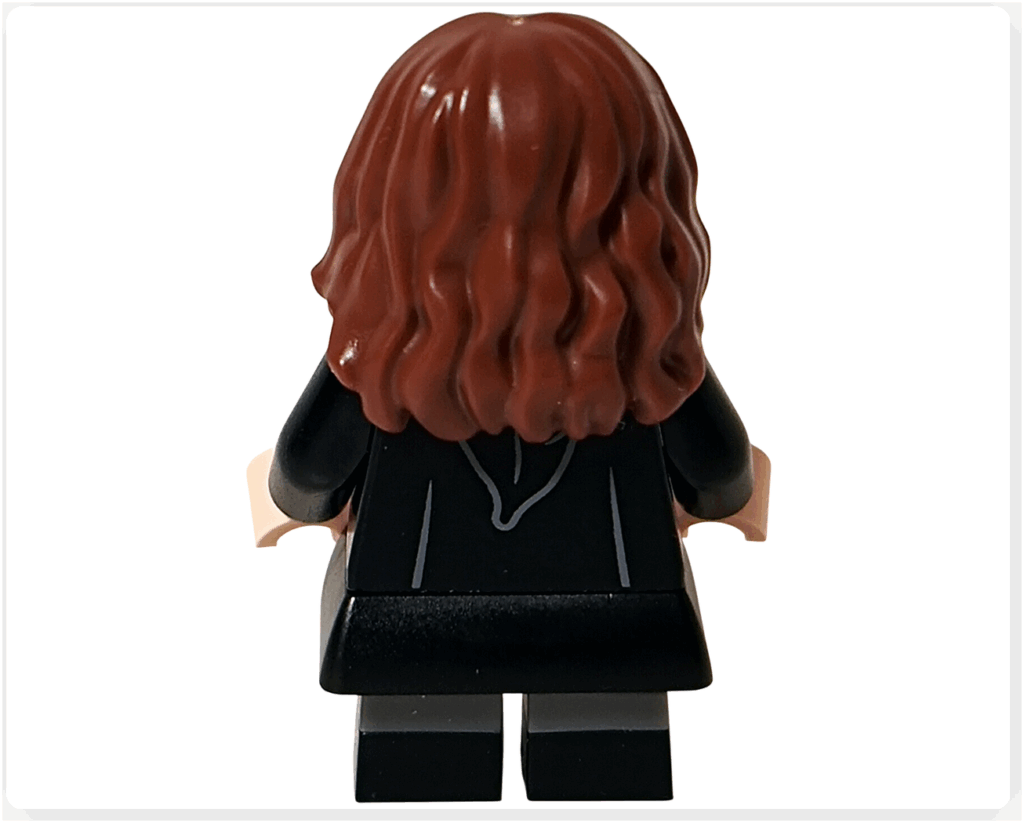 レゴ ハリー・ポッター 76442 のハーマイオニー・ミニフィグ背面。ローブのプリントと長い髪の造形が特徴。