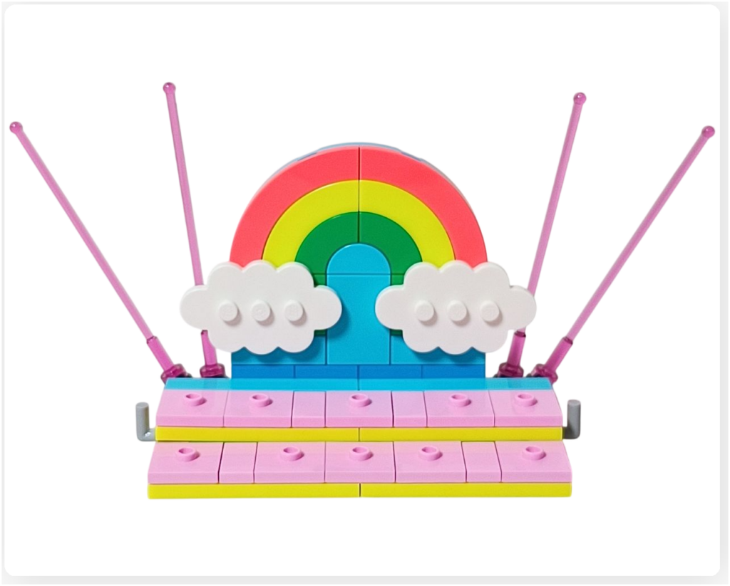 レゴ フレンズ 42661「ユニコーンと妖精のコスプレパーティー」ステージ完成直前の正面