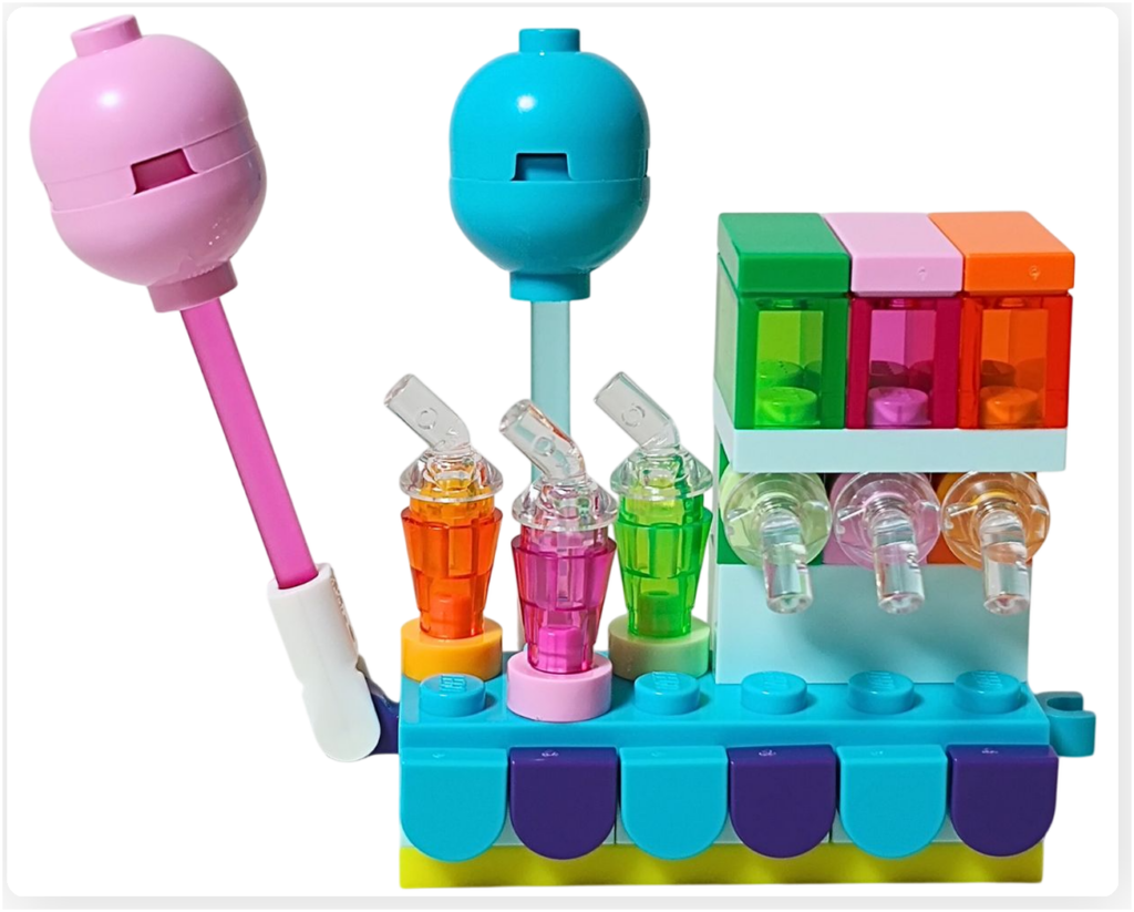 レゴ フレンズ 42661「ユニコーンと妖精のコスプレパーティー」ドリンクと風船の小物配置