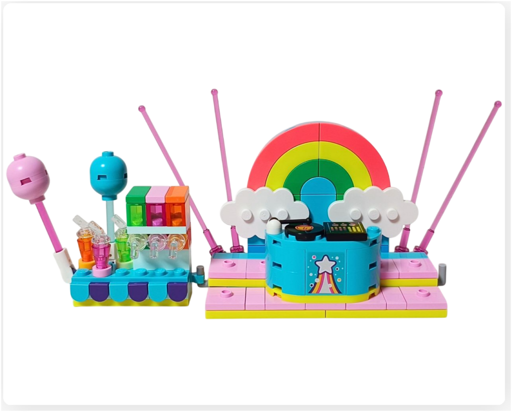 レゴ フレンズ 42661「ユニコーンと妖精のコスプレパーティー」ドリンクバーとDJブースの連結状態