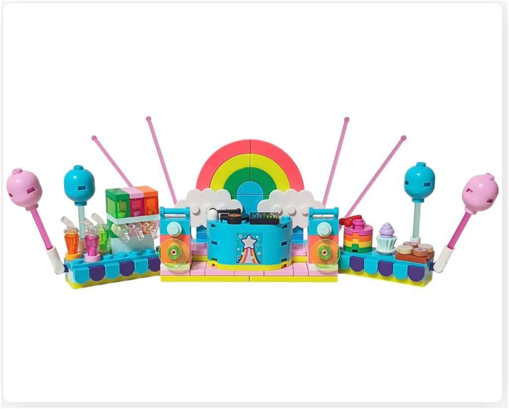 レゴ フレンズ 42661「ユニコーンと妖精のコスプレパーティー」ステージ完成後の全体構成