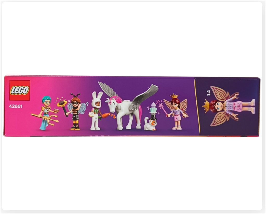 レゴ フレンズ 42661「ユニコーンと妖精のコスプレパーティー」パッケージ側面（キャラクター一覧）