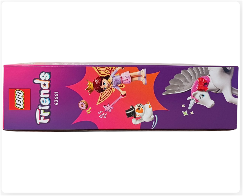 レゴ フレンズ 42661「ユニコーンと妖精のコスプレパーティー」パッケージ側面（妖精とユニコーン）