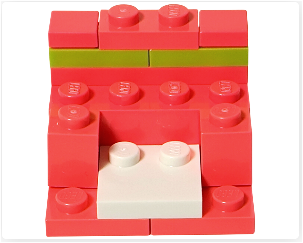 レゴ フレンズ 42674 カプセルマシンの組立途中。内部の受け皿部分と土台を組んだ初期段階の状態。