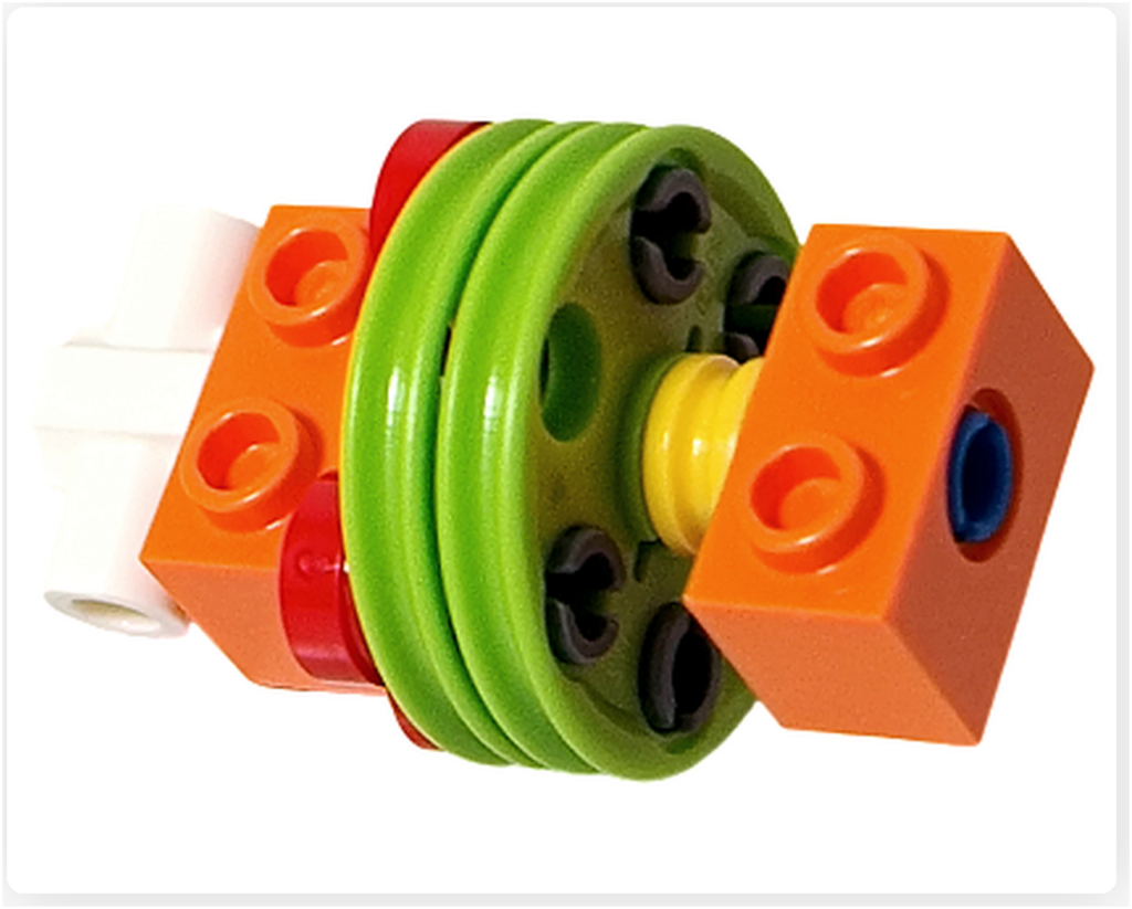 レゴ フレンズ 42674 ガチャギミックの回転軸と背面構造がわかる組立途中の様子。