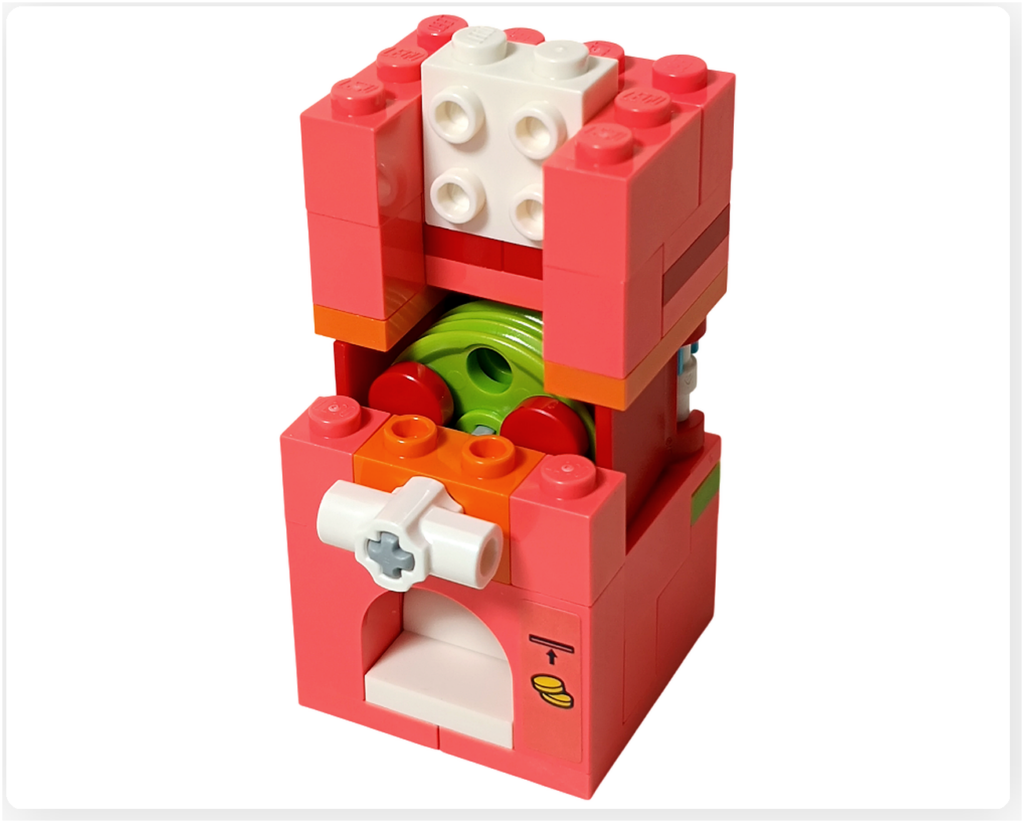 レゴ フレンズ 42674 フローズンドリンク店のガチャメダル収納部を組み立てている途中の内部構造。