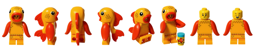 レゴ コレクタブル 71051「ミニフィギュア シリーズ28」金魚のコスチューム 各方向・ポーズ一覧