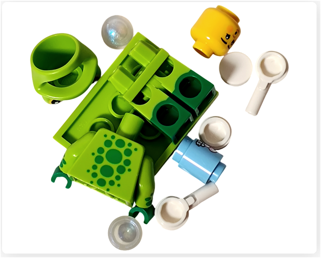 レゴ コレクタブル 71051「ミニフィギュア シリーズ28」カエルのコスチューム パーツ一覧