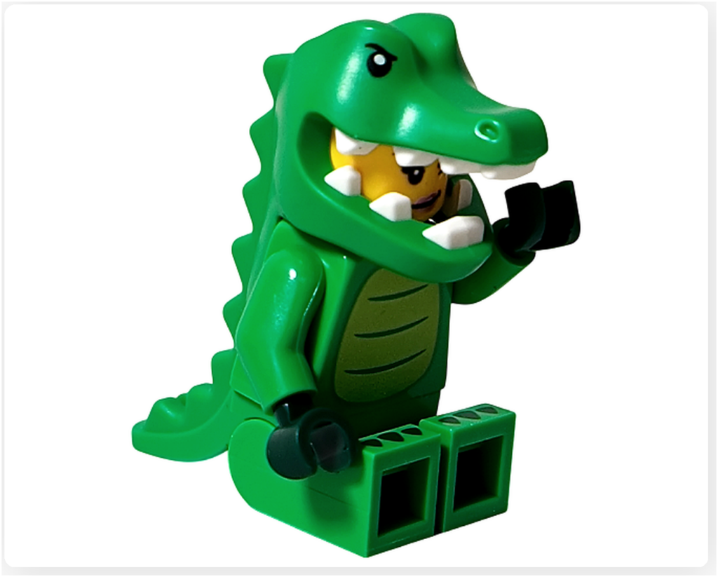 レゴ コレクタブル 71051「ミニフィギュア シリーズ28」ワニのコスチューム ミニフィギュア 座りポーズ