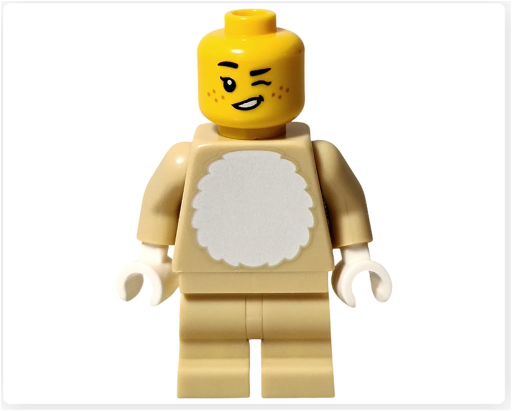 レゴ コレクタブル 71051「ミニフィギュア シリーズ28」ウサギのコスチューム ミニフィギュア 被りものなし ウインク表情 ソバカスあり