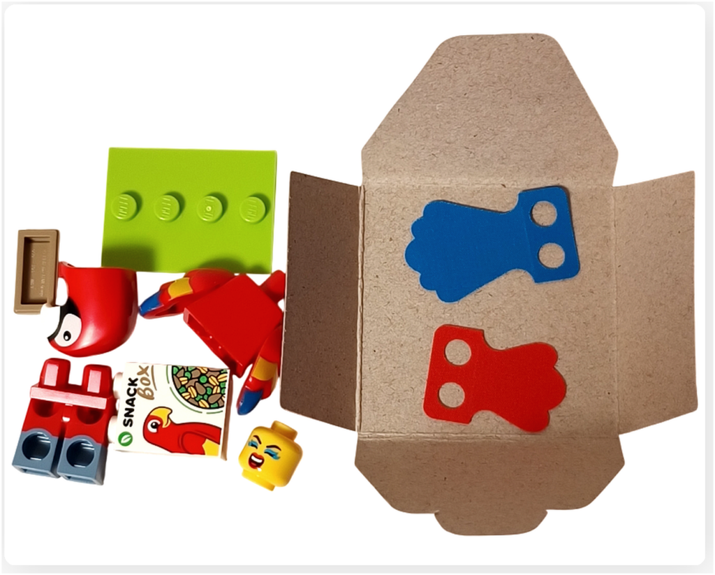 レゴ コレクタブル 71051「ミニフィギュア シリーズ28」オウムのコスチューム ミニフィギュア パーツ構成