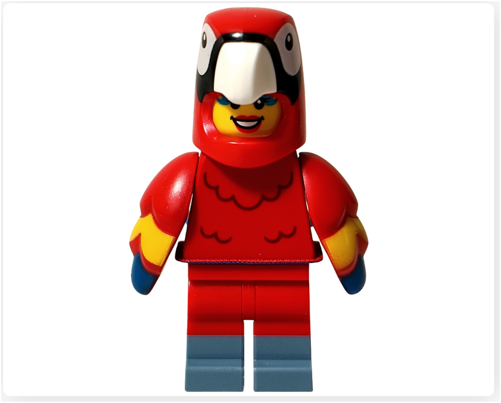 レゴ コレクタブル 71051「ミニフィギュア シリーズ28」オウムのコスチューム ミニフィギュア 正面