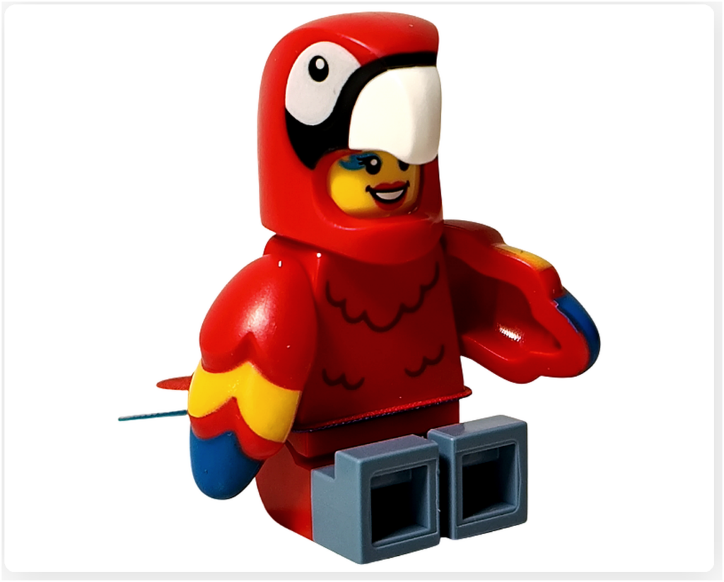 レゴ コレクタブル 71051「ミニフィギュア シリーズ28」オウムのコスチューム ミニフィギュア 座りポーズ