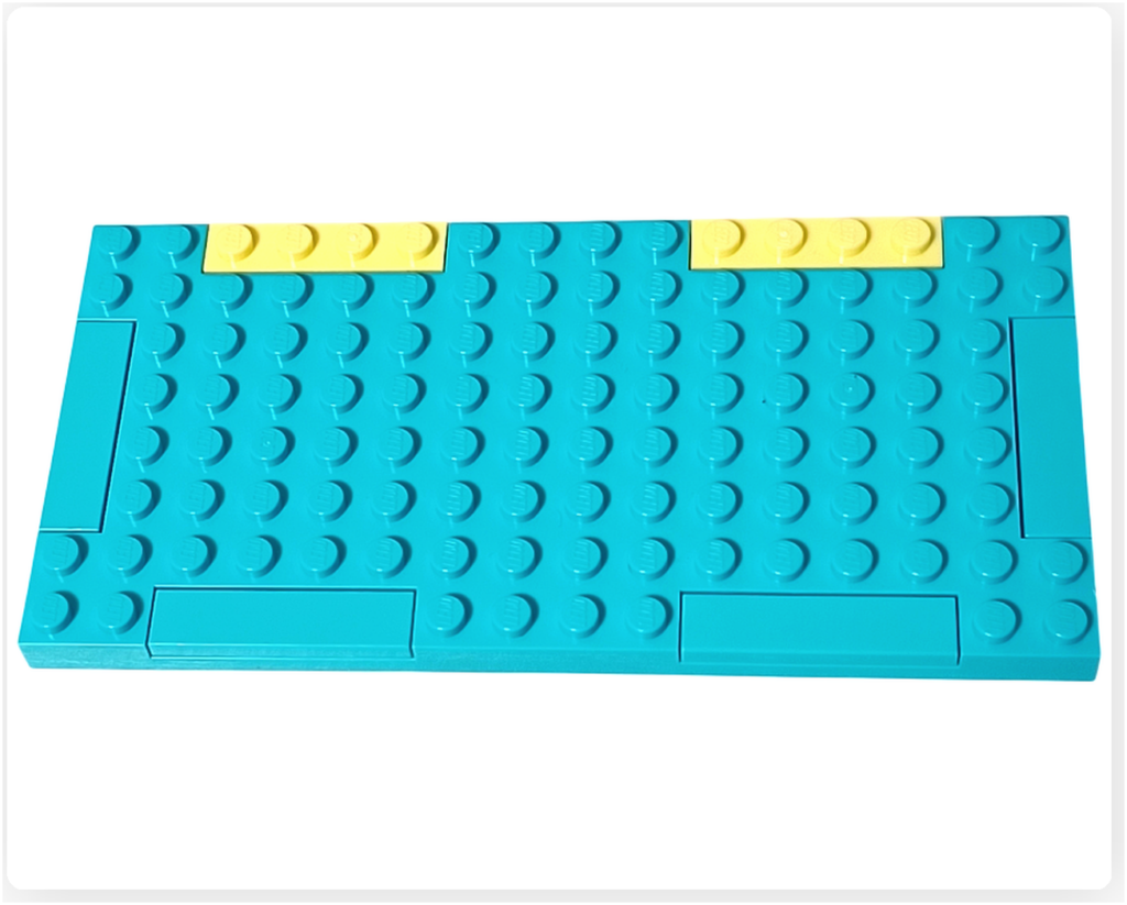 レゴ フレンズ 41724「ペイズリーのおうち」2階の床部分。水色の床プレートが横長に組まれた状態。