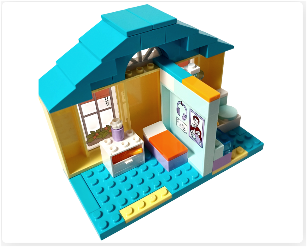 レゴ フレンズ 41724「ペイズリーのおうち」浴の2階にある化粧台と小物パーツの組立完成例