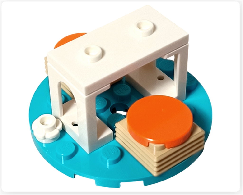 レゴ フレンズ 41724「ペイズリーのおうち」白いテーブルを中心にしたダイニング用パーツの組立