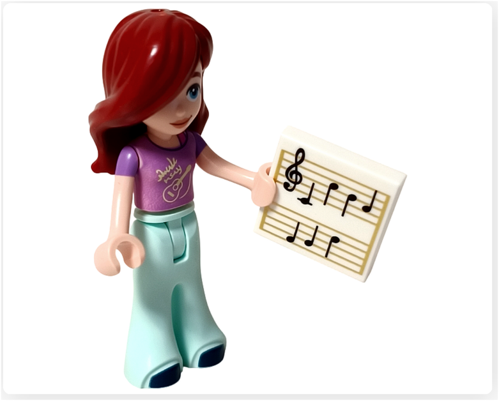 レゴ フレンズ 41724「ペイズリーのおうち」 ペイズリーのミニドール 譜面パーツを持っている状態