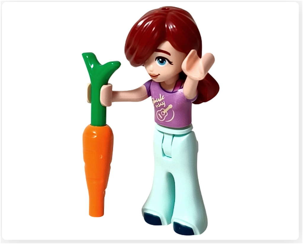 レゴ フレンズ 41724「ペイズリーのおうち」 ペイズリーのミニドール 片手にニンジンを持って立っている状態